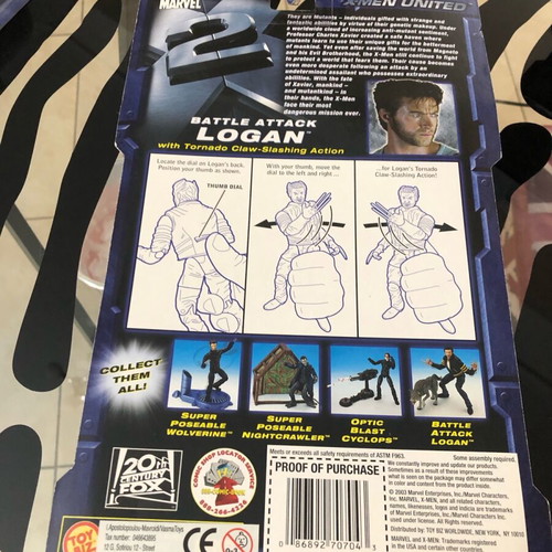 Logan Movie 6” Figure new X-Men United Hugh Jackman with Wolf Marvel Toybiz