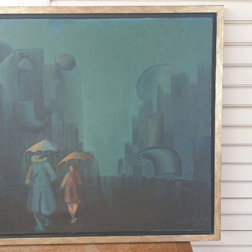 Georgantzopoulos Athanasios Ageolos painting like new 1m x 0.7m 1965