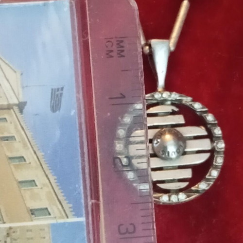 Silver 925 necklace with branded pendant, 40cm chain