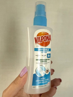 Vapona Invisible Lotion Spray like new, 8h protection insect repellent
