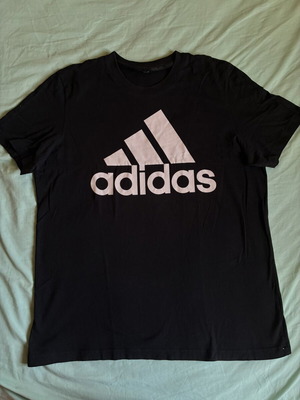 Adidas Essentials Big Logo Tee Black White Size L Like New