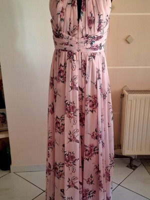 Marchesa Notte Bridesmaids maxi dress, floral, pink