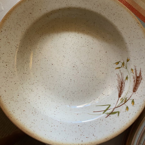 Dinnerware set like new from Poland with 6 large plates, 4 soup plates, 5 platters