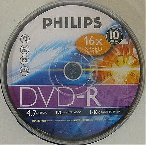 PHILIPS DVD-R P10 (CAKE BOX) 16X