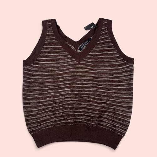 Monoprix Knit Womens Vest Brown New Viscose Size S