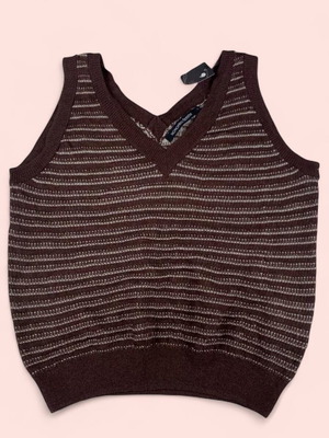 Monoprix Knit Womens Vest Brown New Viscose Size S
