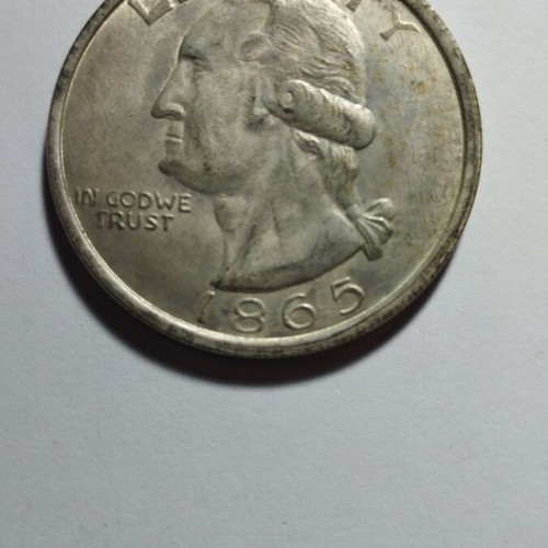 One Dollar 1865 silver-plated coin like new, exact replica