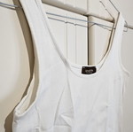 Basic sleeveless top, white, size M