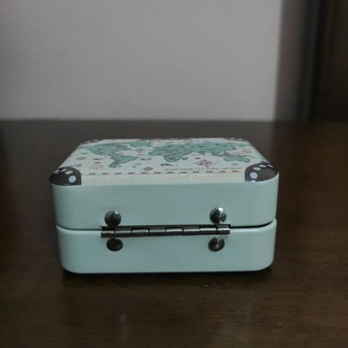 Metal decorative storage box like new with world map design