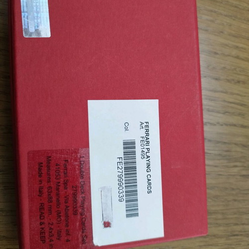 Ferrari playing cards new, genuine from Italy