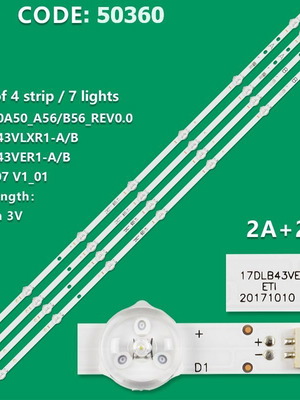 Led bars για Hitachi, Toshiba, JVC, Turbox 43" καινούργια