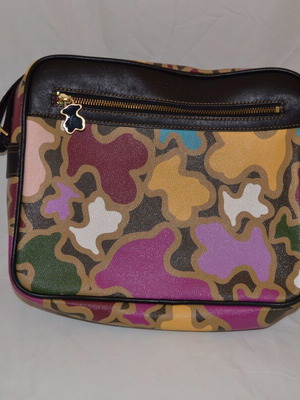Tous Shoulder Bag Limited Design with Multicolor Pattern and Bear new
