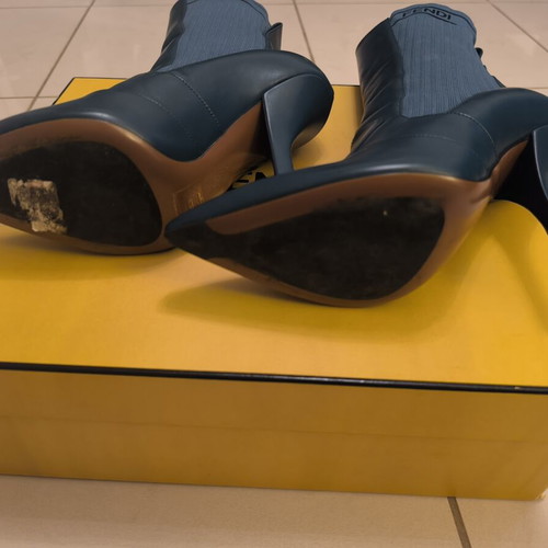 Fendi women's sock ankle boots size 40, dark blue