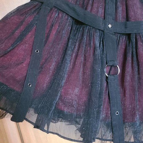 Gothic Birdcage Skirt like new, black and burgundy