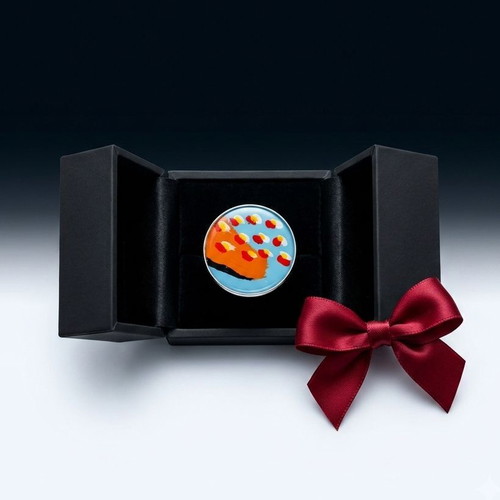 Reflexion Adjustable Ring Hand-Painted Stainless Steel Blue Orange
