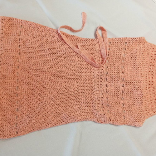 Handmade dress used, coral, cotton, size S