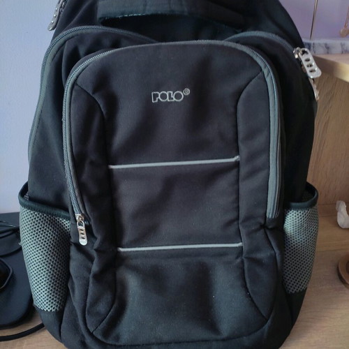 Polo backpack with 3+1 compartments like new, black