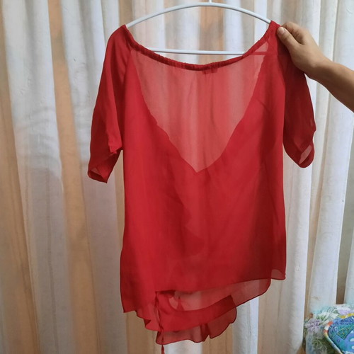 Summer blouse like new, red, size L