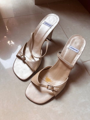 Hispanitas women's leather sandals used, size 38, rose gold