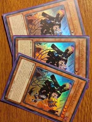 Springans Kitt Yu-Gi-Oh! cards set of 3 like new with Ultra Pro sleeves