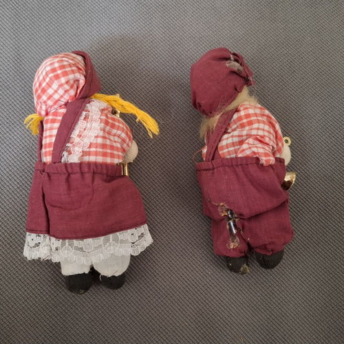 Porcelain dolls vintage pair used, girl and boy