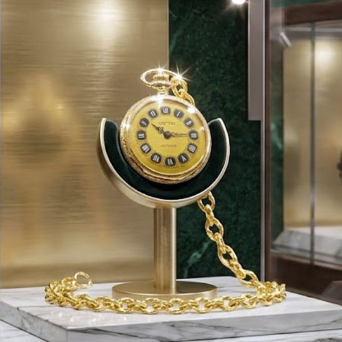 Pocket watch Herma Antichoc 1950-60 used, winding, gold-plated