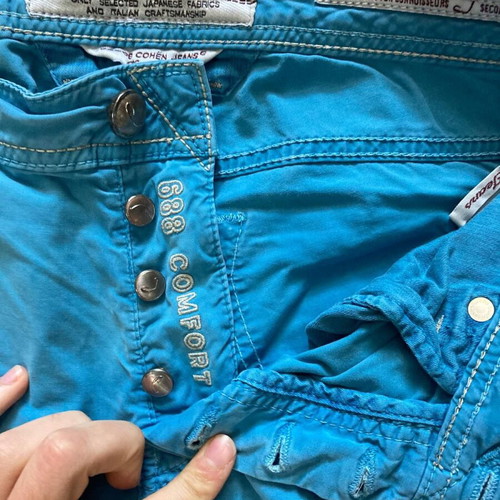 Jacob Cohen Style J688.C Bard Jeans Size 31 Light Blue Dark Blue Patch Like New