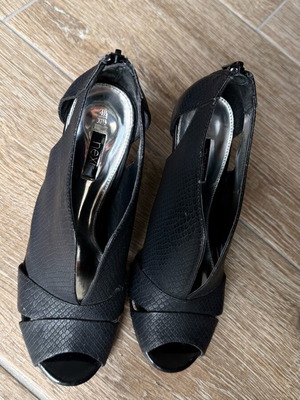 Next peep toe heels used, black, size 37.5