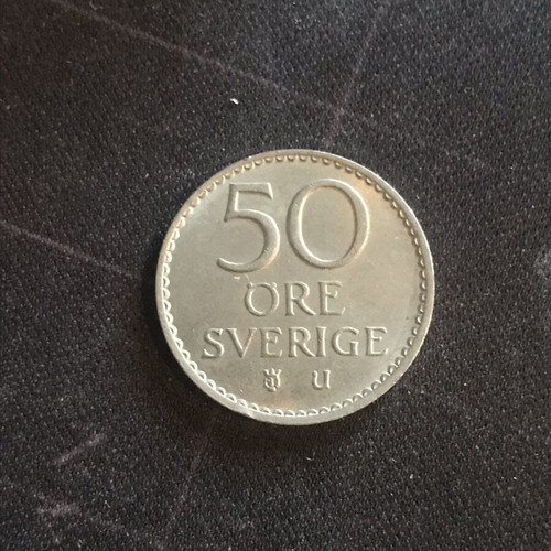 Sweden 50 Ore Coin 1966 like new