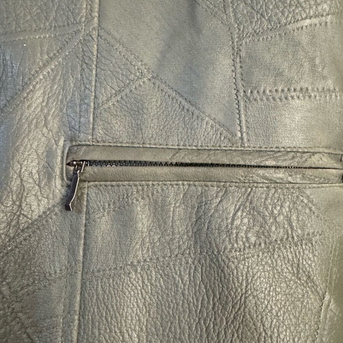 Olive leatherette jacket size L like new