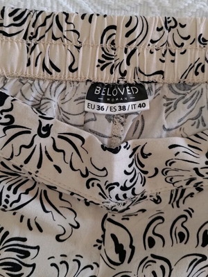Capri pants like new, loose fit, summer, black and beige, size S