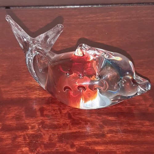 Decorative item used, blown glass 10x6cm