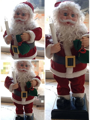 Άγιος Βασίλης μουσικός και κινούμενος με κερί στο χέρι μεταχειρισμένος