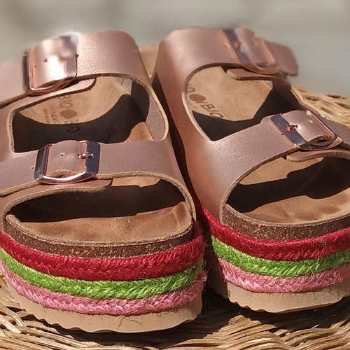Bio Bio platform sandals like new, size 39, beige with boho details