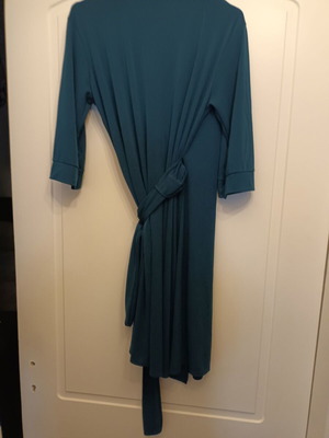 Petrol wrap dress new, size Medium/Large, three-quarter sleeves