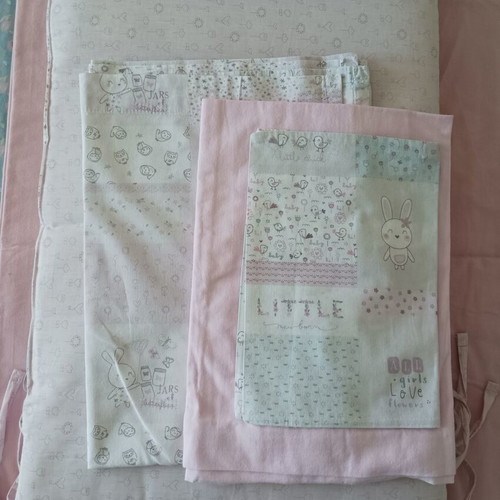 Nef Nef Crib Sheets and Bumper Set of 4 Like New for Girls