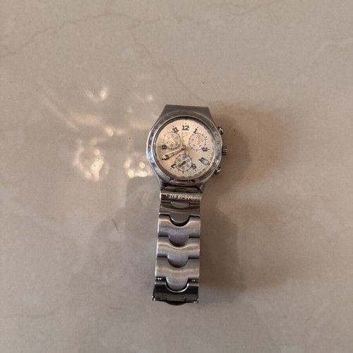 Swatch Irony Chrono Cadmos White watch used, stainless steel, unisex