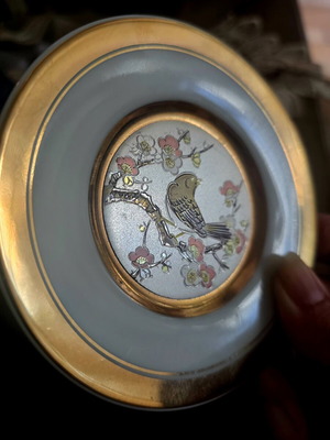 Decorative Plate with Silver and 24 Karat Gold like new, Made in Japan