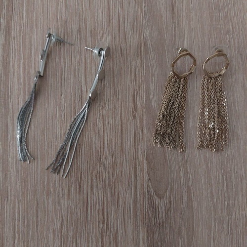 Earring set like new, gold and silver color, two pairs