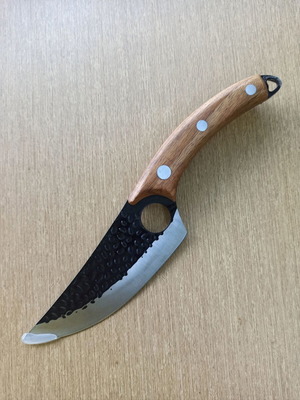Kitchen Knife with Asian Design New, wooden handle
