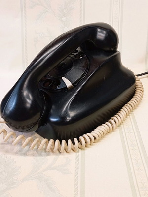 Siemens vintage telephone used, black bakelite