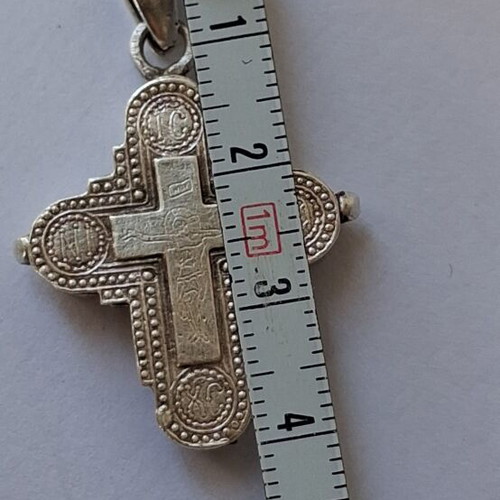 Silver Christian amulet pendant, Greek made, vintage