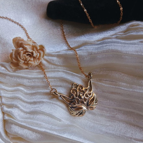 Masquerade necklace set new, gold color stainless steel