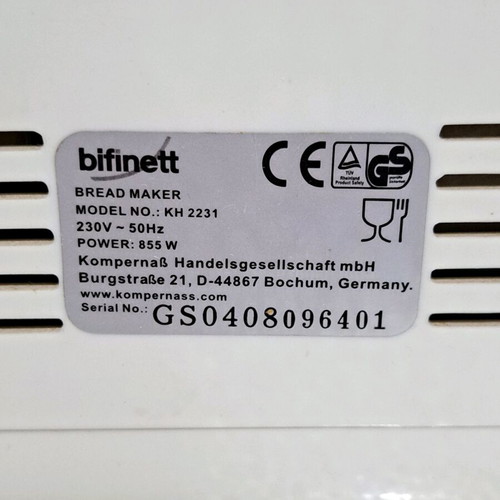 Bifinett KH2231 bread maker with two pans used