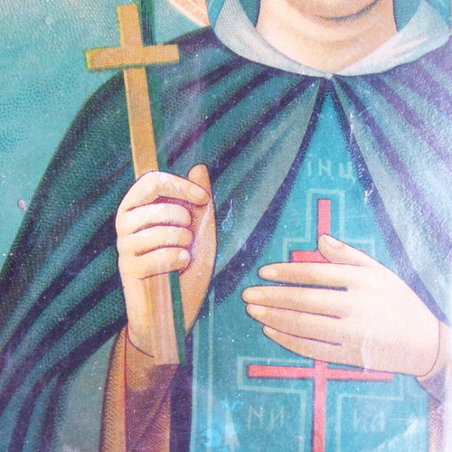 Russian Icon of Saint Paraskevi used, circa 1880 with original frame