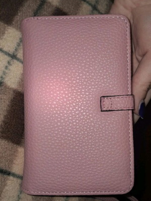 Pink wallet like new with multiple compartments