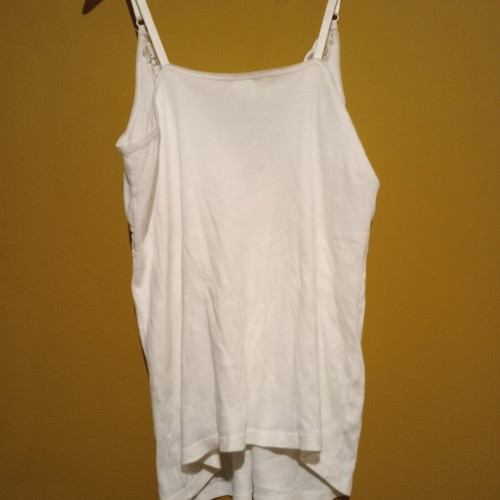 German vintage sleeveless blouse with lace, 100% cotton, XL/XXL