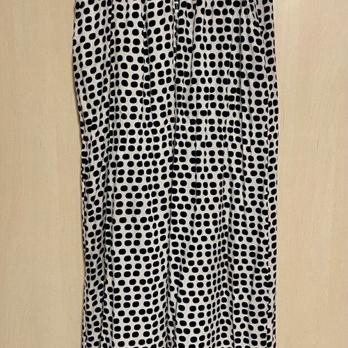 Celestino polka dot viscose palazzo pants new, black and white