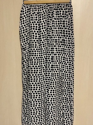 Celestino polka dot viscose palazzo pants new, black and white