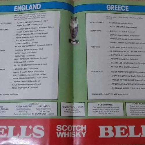 Official England vs Greece match programme like new